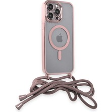 Zemira Newface Iphone 12 Pro Max Kılıf Divo Lazer Askılı Magsafe Kapak - Pembe