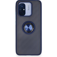 Zemira Newface Xiaomi Redmi 12C Kılıf Montreal Yüzüklü Silikon Kapak - Lacivert