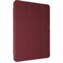 Zemira Newface Samsung Galaxy Tab A9 Plus Kılıf Kalemlikli Mars Tablet Kılıfı - Mürdüm