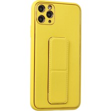 Zemira Newface Iphone 11 Pro Max Kılıf Coco Deri Standlı Kapak - Sarı