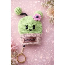 İrtimov Home El Yapımı Sevimli Amigurumi  Üstten Çekmeli Kaktüs Anahtarlık