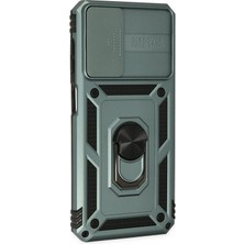 Zemira Newface Samsung Galaxy A13 4g Kılıf Pars Lens Yüzüklü Silikon - Yeşil