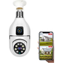 Moresun Buğz Çift Lensli Duy Girişli Kablosuz Ampul Kamera