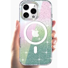 Zemira Joko Iphone 15 Pro Rasasi Simli Magsafe Kapak - Şeffaf