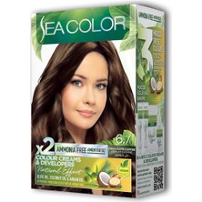 Sea Color 2 Tüp Krem Saç Boyası Seti Çikolata Kahve No:6.7