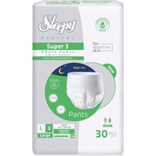 Sleepy Super 3 Large  – Yüksek Emici Külot Yetişkin Bezi 30'lu 2 Paket - 2400 ml