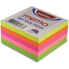 Noki Memo 12012 75 x 75 mm Neon Küp Yapışkanlı Not Kağıdı 400 Yaprak Neon