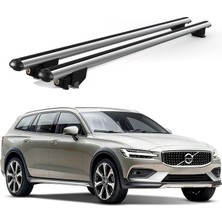 Today Auto Kanca Volvo V60 Sw (2019 ve Sonrası) Uyumlu Gri Kilitli Ara Atkı 120CM Port Bagaj Tavan Barı