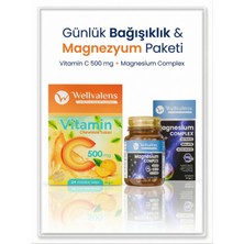 Wellvalens Magnezyum Paketi | Vitamin C 500 Mg Çiğnenebilir (Şekersiz) + Magnesium Complex 30 Tablet