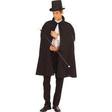 Moresun Buğz Siyah Sihirbaz Pelerini  ve Sihirbaz Şapkası  Yetişkin Boy