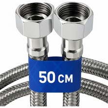 Yapı Kalite klozet Hortumu 2 Adet 3/8 Çelik Paslanmaz Örgülü Flex Hortumu 50 cm
