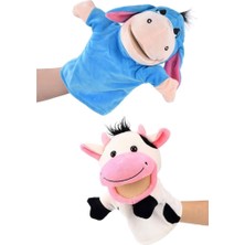 Ofisinn El Kuklası Hayvan Figürlü Inek-Eşek