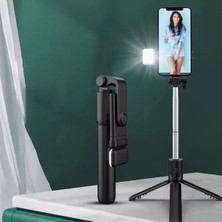 Flamex Kendiliğinden LED Işıklı Kumandalı Uzayabilen Selfie Çubuğu,masa Üstü Tripod