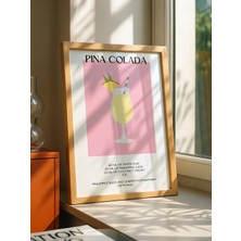 Fuart.Co Pembe Pina Colada Dijital Baskı Poster (Çerçevesiz) Kofu
