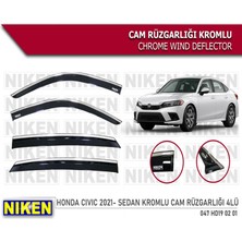 Cam Rüzgarlığı Niken Kromlu Honda Civic 2021-> 4lü