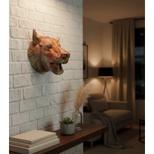 Flamex Gold Kurt Duvar Aksesuarı Asılabilir 3D Dekoratif Heykel 25X19 cm