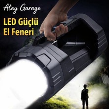 Atay Garage Ultra Güçlü LED El Feneri – Taşıma Saplı, Uzun Menzilli, Şarjlı