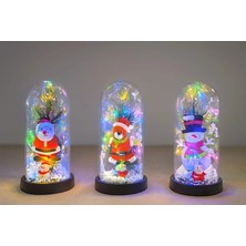 Flamex Yılbaşı Temalı Işıklı Dekoratif Cam Fanus ALK5075