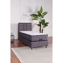 Kilim Mobilya Premium Bamboo Sleepy Üçlü Set Gri (Baza Başlık Yatak)