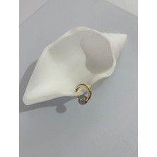 Marsel Zirkon Top 14K Gold Halka Kıkırdak Küpe