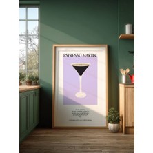 Fuart.Co Kafein Martini Dijital Baskı Poster (Çerçevesiz) Kofu