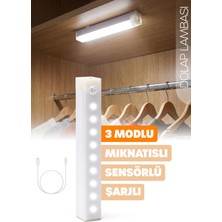 Telvesse Şarjlı Otomatik Hareket Sensörlü Dolap Işığı Çekmece Içi Koridor Mutfak Merdiven Lambası 20 cm 335