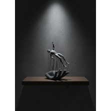 Flamex Gri El Insan Figürü Minimal ve Anlamlı Dekoratif Biblo Modern Ev Dekorasyonu