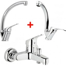 Flamex Mix Banyo Bataryası Lavabo - Evye 3 Lü Avantajlı Set