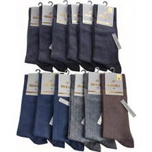 Mısırlı; Modal Erkek Soket Çorap, Mevsimlik, Asorti 12'li Paket, 41-45