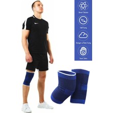 Privo Mavi Sporcu Dizliği Diz Eklem Destekleyici Koruyucu Dizlik Ortopedik Rahatlatıcı Bandaj 2 Adet