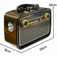 Flamex Nostaljik Radyo Bluetooth Bağlantılı Müzik Kutusu Ahşap