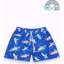 My Kids Wear Erkek Çocuk Desenli Deniz Şortu 3-16 Yaş 12415