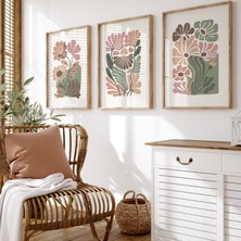 Pam Studio Flower Market Poster Seti – Pastel Renkli 3’lü Çiçek Illüstrasyon Tablo