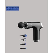 Tuba Toptaş Mini Masaj Tabancası 4 Başlık 6 Hız Ayarlı