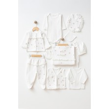 Zeynuko Kız Bebek Fistolu Çiçekli 0-3 Ay Yenidoğan Hastane Çıkışı Zıbın Seti Kutulu