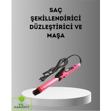 Genel Tedarik 2’si 1 Arada Saç Düzleştirici ve Maşa – 5 Isı Seviyesi Seramik Kaplama Dön - EMTHBA6952-9