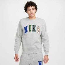 Nike Erkek Sweatshirt Club Fleece Bisiklet Yaka Şardonlu Günlük Rahat Kesim Gri -/ FZ0879-063