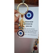 Svc Aksesuar Lüks Hediyelik Çoklu Nazar Boncuklu Damla Model  Anahtarlık - Lacivert