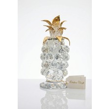 Onlie Craft Dekoratif Kristal Cam Tekli Ananas Orta Boy Şeffaf Gold