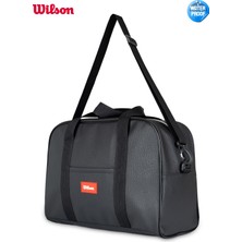 Lisanslı Wilson Vegan Deri Omuz Askılı Geniş Hacimli Unisex Su Geçirmez Seyahat Spor Çantası El Valizi