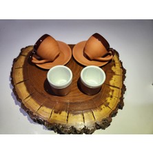 Artdocia 2'li Toprak Fincan ve Kahve Yanı Su Bardağı