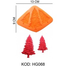 Pozitif Silikon Kalıp  Yılbaşı Çam Ağacı 3 Lü HG-068