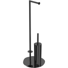 Bocchı Bocchi Ayaklı Tuvalet Kağıtlık ve Fırçalık Siyah 3055-0007-AB