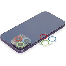 iPhone 13 Pro Renkli Kamera Lens Koruma Cam - MAVI-YEŞIL-(5796) - EMTHBA2697-5732