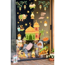 Msticker Çift Taraflı Ramazan Cam Sticker Seti | Çocuklar Için Eğitici Ramazan Pencere Süsü ve Cam Dekoru