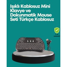 Zemira Işıklı Kablosuz Mini Klavye – 2.4 Ghz, Dokunmatik Mouse Özellikli