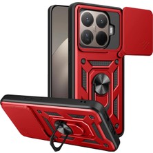 Zemira Newface Xiaomi Mi 15T Pro Pars Lens Yüzüklü Silikon - Kırmızı