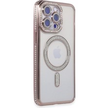 Zemira Newface Iphone 14 Pro Kılıf Joke Simli Magneticsafe Kılıf - Pembe