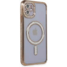 Zemira Newface Iphone 11 Kılıf Joke Simli Magneticsafe Kılıf - Gold
