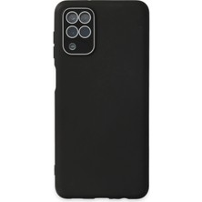 Zemira Newface Samsung Galaxy A22 Kılıf Lansman Glass Kapak - Siyah